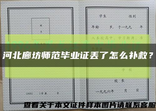 河北廊坊师范毕业证丢了怎么补救？缩略图