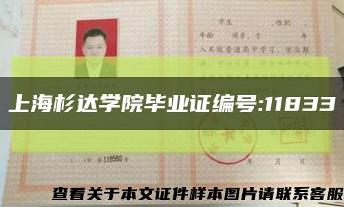 上海杉达学院毕业证编号:11833缩略图