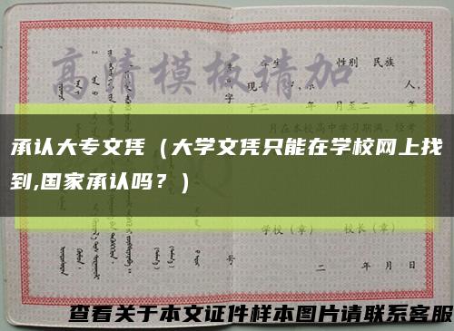 承认大专文凭（大学文凭只能在学校网上找到,国家承认吗？）缩略图