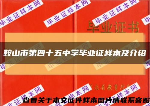 鞍山市第四十五中学毕业证样本及介绍缩略图