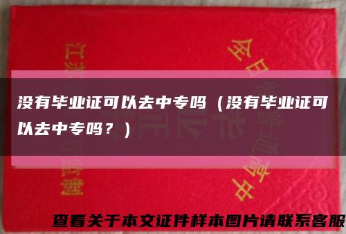 没有毕业证可以去中专吗（没有毕业证可以去中专吗？）缩略图