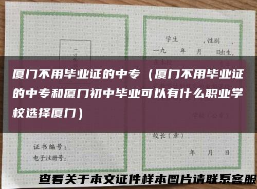 厦门不用毕业证的中专（厦门不用毕业证的中专和厦门初中毕业可以有什么职业学校选择厦门）缩略图