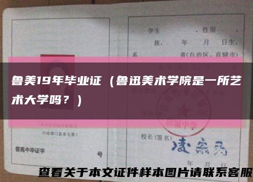 鲁美19年毕业证（鲁迅美术学院是一所艺术大学吗？）缩略图