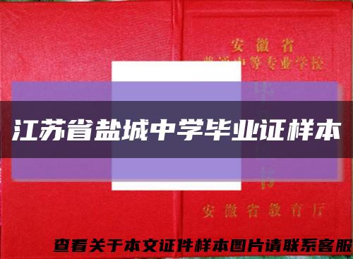 江苏省盐城中学毕业证样本缩略图