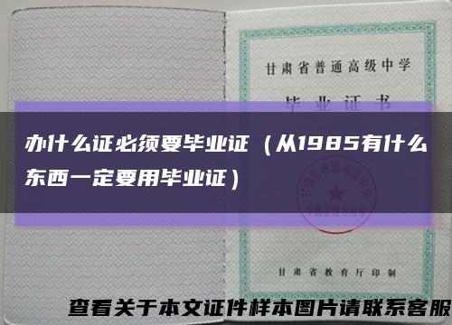 办什么证必须要毕业证（从1985有什么东西一定要用毕业证）缩略图