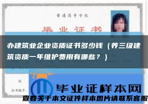办建筑业企业资质证书多少钱（养三级建筑资质一年维护费用有哪些？）缩略图