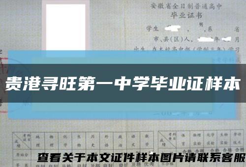 贵港寻旺第一中学毕业证样本缩略图