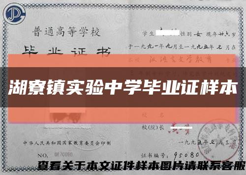 湖寮镇实验中学毕业证样本缩略图