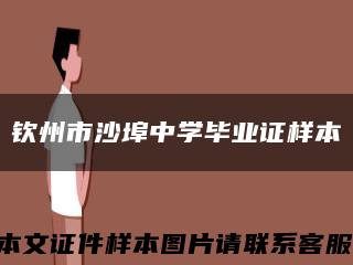 钦州市沙埠中学毕业证样本缩略图