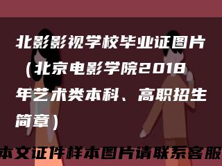 北影影视学校毕业证图片（北京电影学院2018年艺术类本科、高职招生简章）缩略图