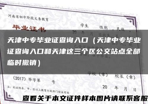 天津中专毕业证查询入口（天津中专毕业证查询入口和天津这三个区公交站点全部临时撤销）缩略图