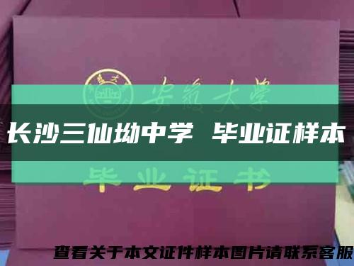 长沙三仙坳中学 毕业证样本缩略图