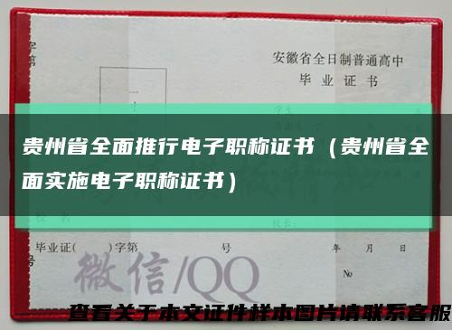 贵州省全面推行电子职称证书（贵州省全面实施电子职称证书）缩略图