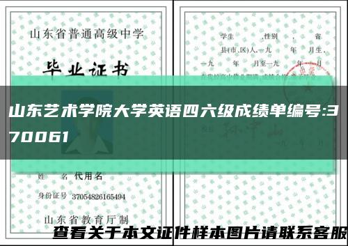 山东艺术学院大学英语四六级成绩单编号:370061缩略图