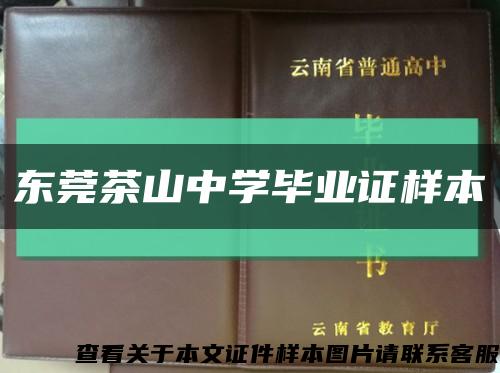 东莞茶山中学毕业证样本缩略图