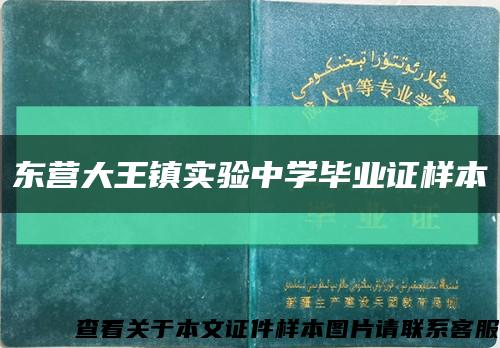 东营大王镇实验中学毕业证样本缩略图