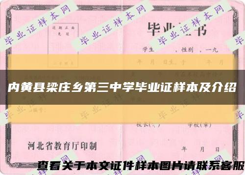 内黄县梁庄乡第三中学毕业证样本及介绍缩略图