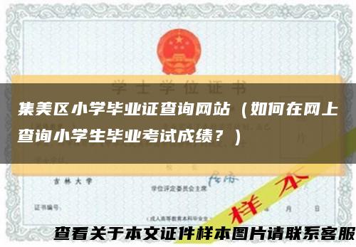 集美区小学毕业证查询网站（如何在网上查询小学生毕业考试成绩？）缩略图