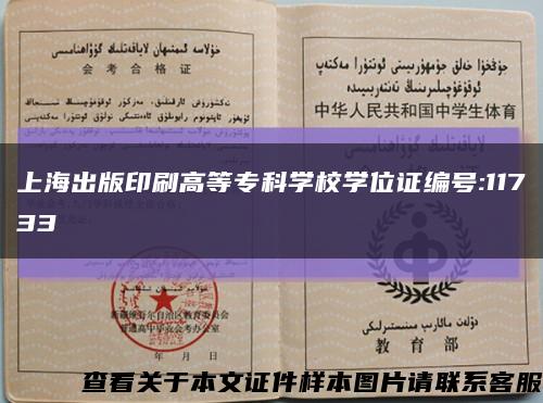 上海出版印刷高等专科学校学位证编号:11733缩略图