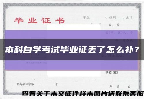 本科自学考试毕业证丢了怎么补？缩略图