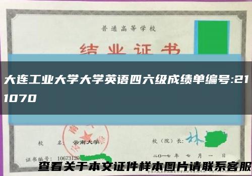 大连工业大学大学英语四六级成绩单编号:211070缩略图