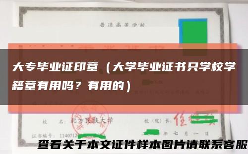 大专毕业证印章（大学毕业证书只学校学籍章有用吗？有用的）缩略图