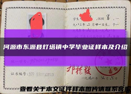 河源市东源县灯塔镇中学毕业证样本及介绍缩略图