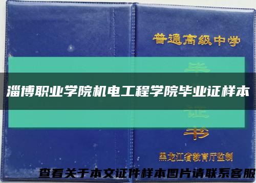 淄博职业学院机电工程学院毕业证样本缩略图