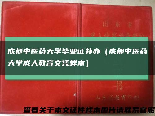 成都中医药大学毕业证补办（成都中医药大学成人教育文凭样本）缩略图