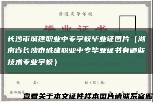 长沙市城建职业中专学校毕业证图片（湖南省长沙市城建职业中专毕业证书有哪些技术专业学校）缩略图