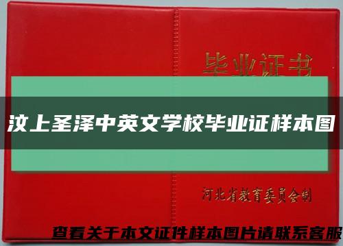 汶上圣泽中英文学校毕业证样本图缩略图