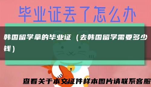 韩国留学拿的毕业证（去韩国留学需要多少钱）缩略图