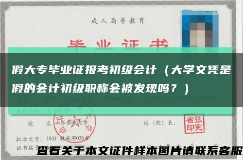 假大专毕业证报考初级会计（大学文凭是假的会计初级职称会被发现吗？）缩略图