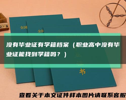 没有毕业证有学籍档案（职业高中没有毕业证能找到学籍吗？）缩略图