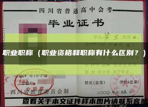 职业职称（职业资格和职称有什么区别？）缩略图