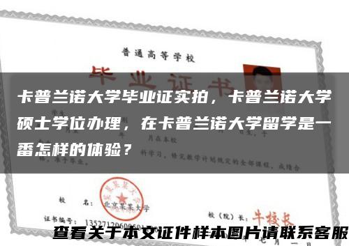 卡普兰诺大学毕业证实拍，卡普兰诺大学硕士学位办理，在卡普兰诺大学留学是一番怎样的体验？缩略图