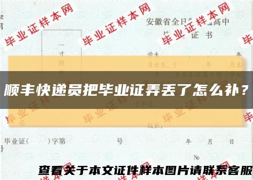 顺丰快递员把毕业证弄丢了怎么补？缩略图