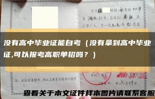 没有高中毕业证能自考（没有拿到高中毕业证,可以报考高职单招吗？）缩略图