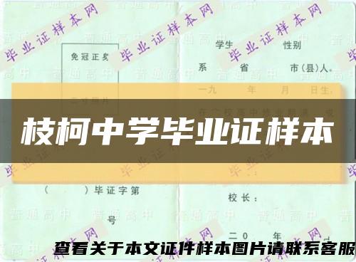 枝柯中学毕业证样本缩略图