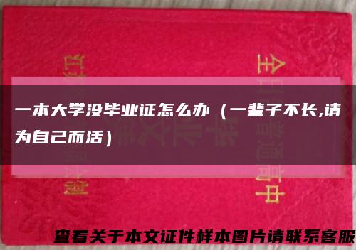 一本大学没毕业证怎么办（一辈子不长,请为自己而活）缩略图