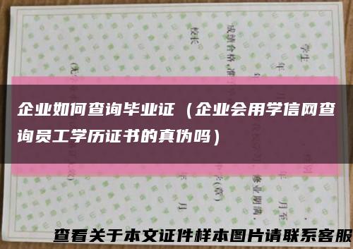 企业如何查询毕业证（企业会用学信网查询员工学历证书的真伪吗）缩略图