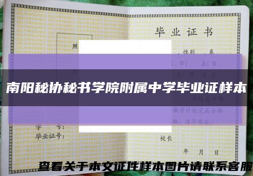 南阳秘协秘书学院附属中学毕业证样本缩略图