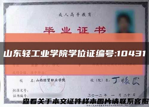 山东轻工业学院学位证编号:10431缩略图