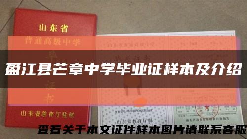 盈江县芒章中学毕业证样本及介绍缩略图