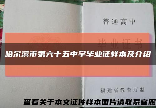 哈尔滨市第六十五中学毕业证样本及介绍缩略图