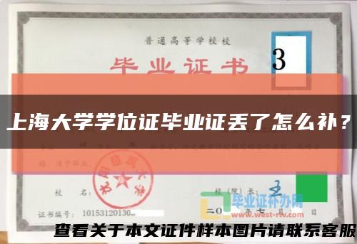 上海大学学位证毕业证丢了怎么补？缩略图