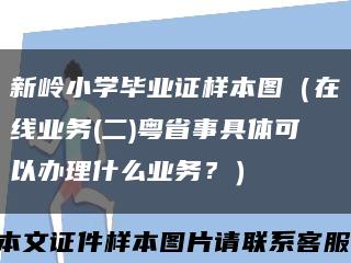 新岭小学毕业证样本图（在线业务(二)粤省事具体可以办理什么业务？）缩略图