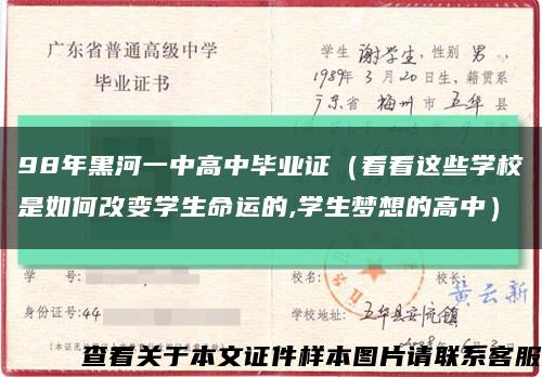 98年黑河一中高中毕业证（看看这些学校是如何改变学生命运的,学生梦想的高中）缩略图