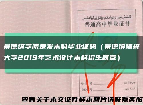 景德镇学院是发本科毕业证吗（景德镇陶瓷大学2019年艺术设计本科招生简章）缩略图