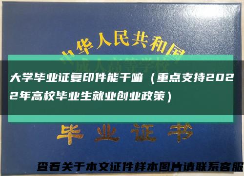 大学毕业证复印件能干嘛（重点支持2022年高校毕业生就业创业政策）缩略图